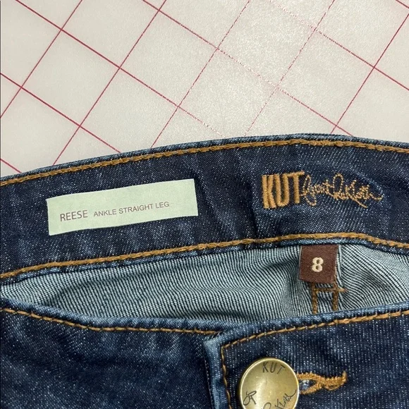 KUT FROM THE KLOTH "Reese" Ankle Straight Whisker/Fade 5 Pocket Weekend Jeans 8 - Picture 4 of 16